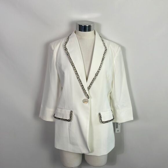 vicky and lucas Jackets & Blazers - NWT Vicky and Lucas White Tweed Trim Jacket